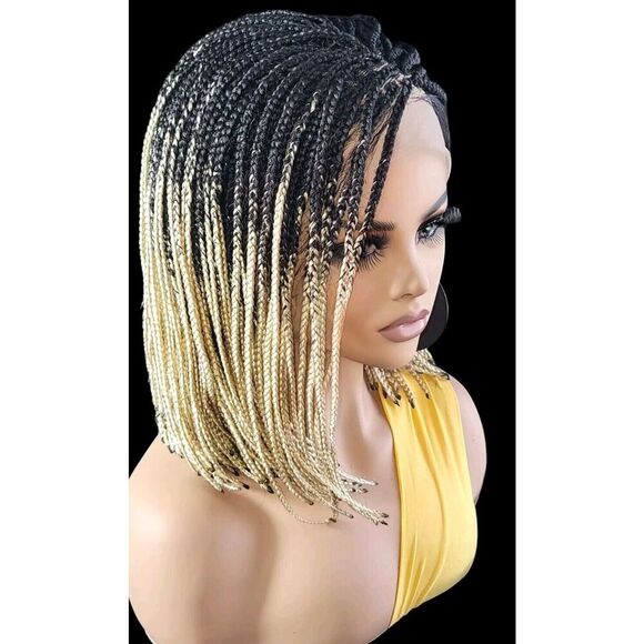 Unbranded Other - Handmade Braided Lace Wigs, Bob cut, ombre Micro millions braids. Short NWT